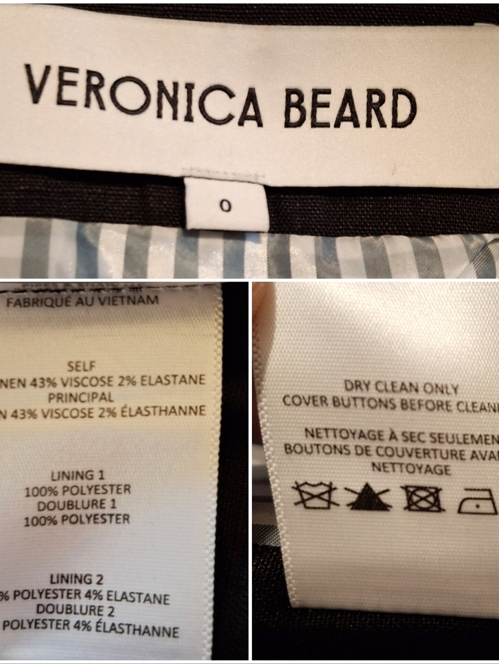 Veronica Beard 0 Black Didion Blazer Stretch-Linen Jacket - Picture 12 of 12